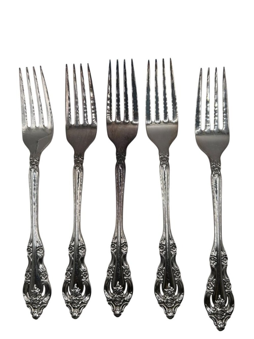 Oneida Silver Artistry Silverplate Dinner Forks Set Of 5 Vintage 1965 Elegant Fl